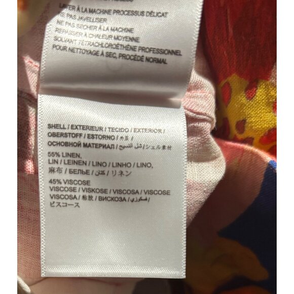 Farm Rio Anthropologie Linen Blend Belted Floral Bermuda Shorts Size XL - Picture 8 of 8